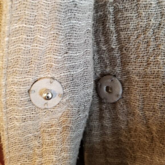 Eileen Fisher Woman 100% Cotton Snap Front Jacket Tan Neutral Plus Size 3X - Picture 8 of 9
